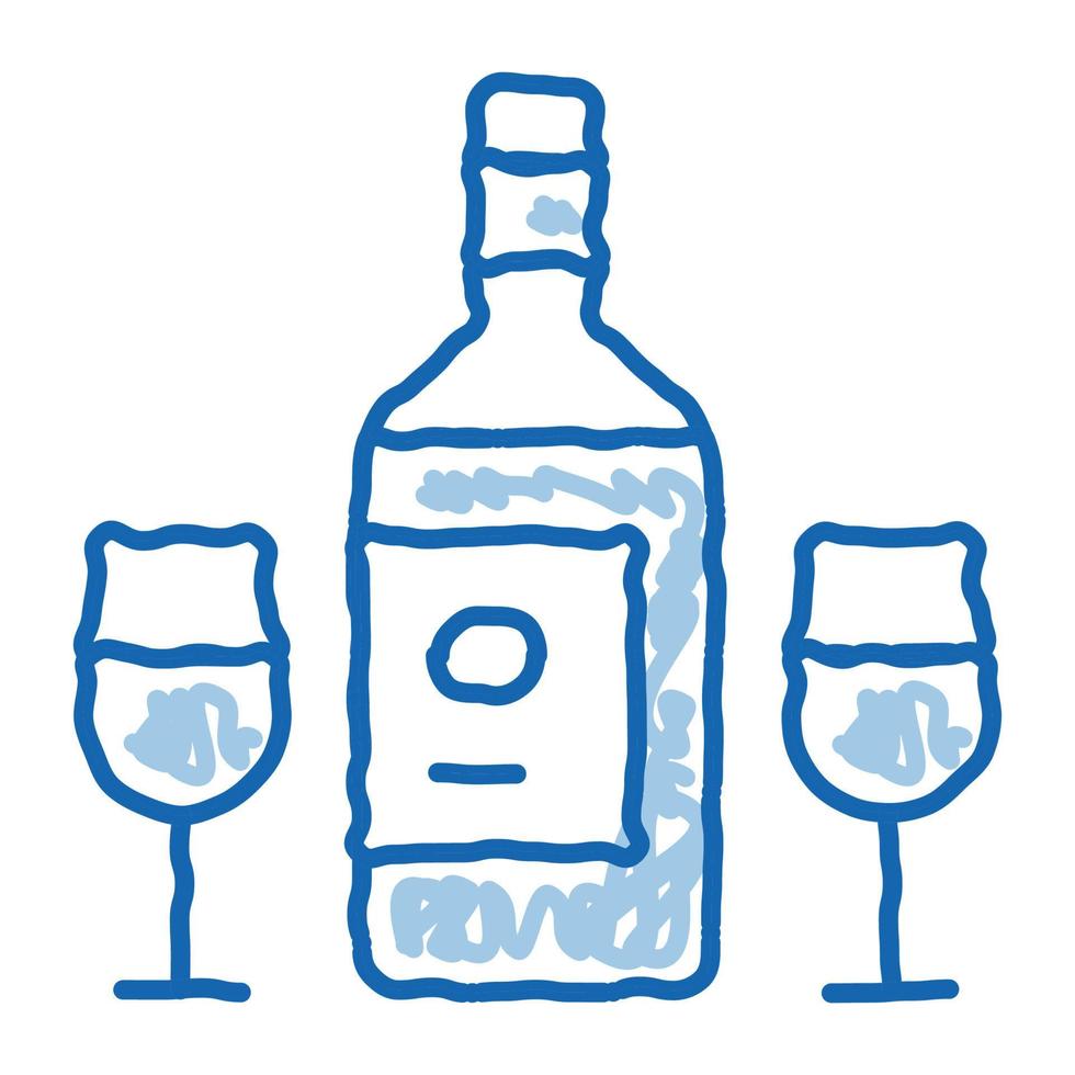 wijn fles tekening icoon hand- getrokken illustratie vector