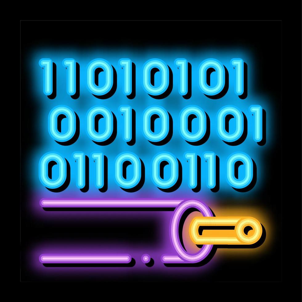 gegevens overdracht kabel neon gloed icoon illustratie vector