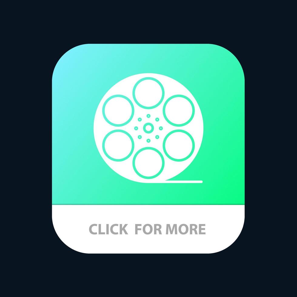 films Speel video Amerikaans mobiel app knop android en iOS glyph versie vector