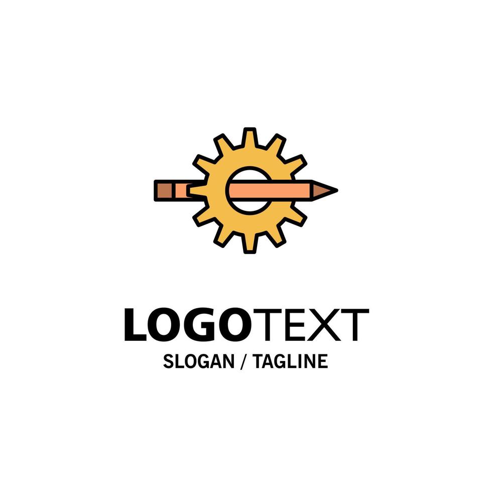 inhoud schrijven ontwerp ontwikkeling uitrusting productie bedrijf logo sjabloon vlak kleur vector