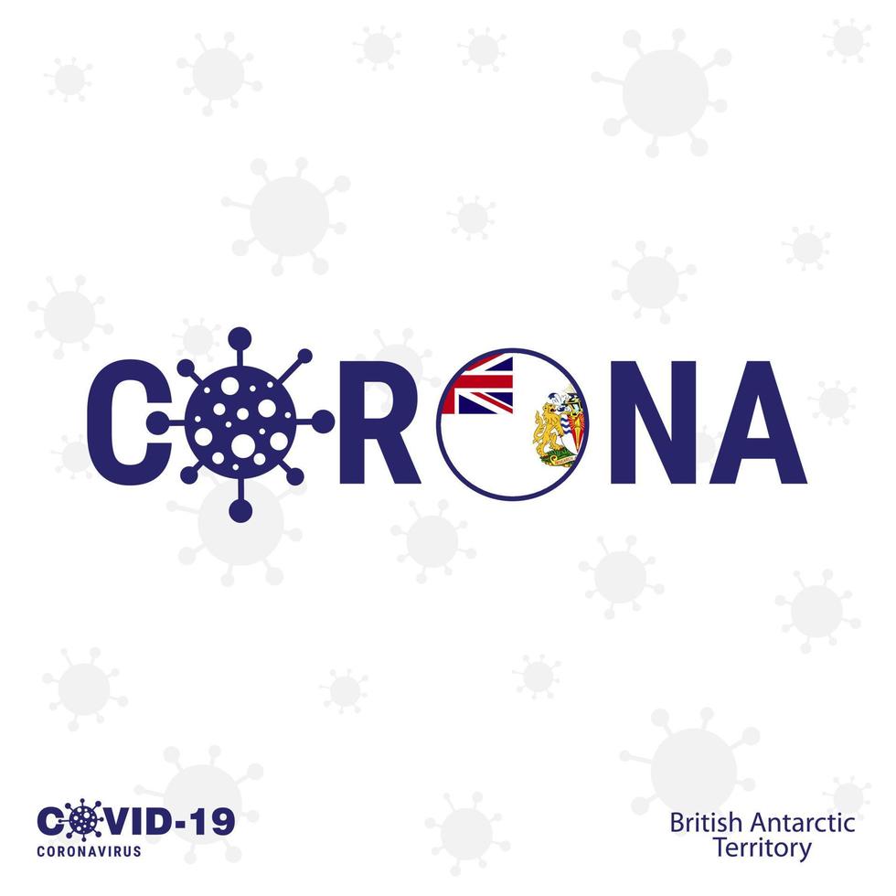 Brits antarctisch gebied coronavirus typografie covid19 land banier blijven huis blijven gezond nemen zorg van uw eigen Gezondheid vector
