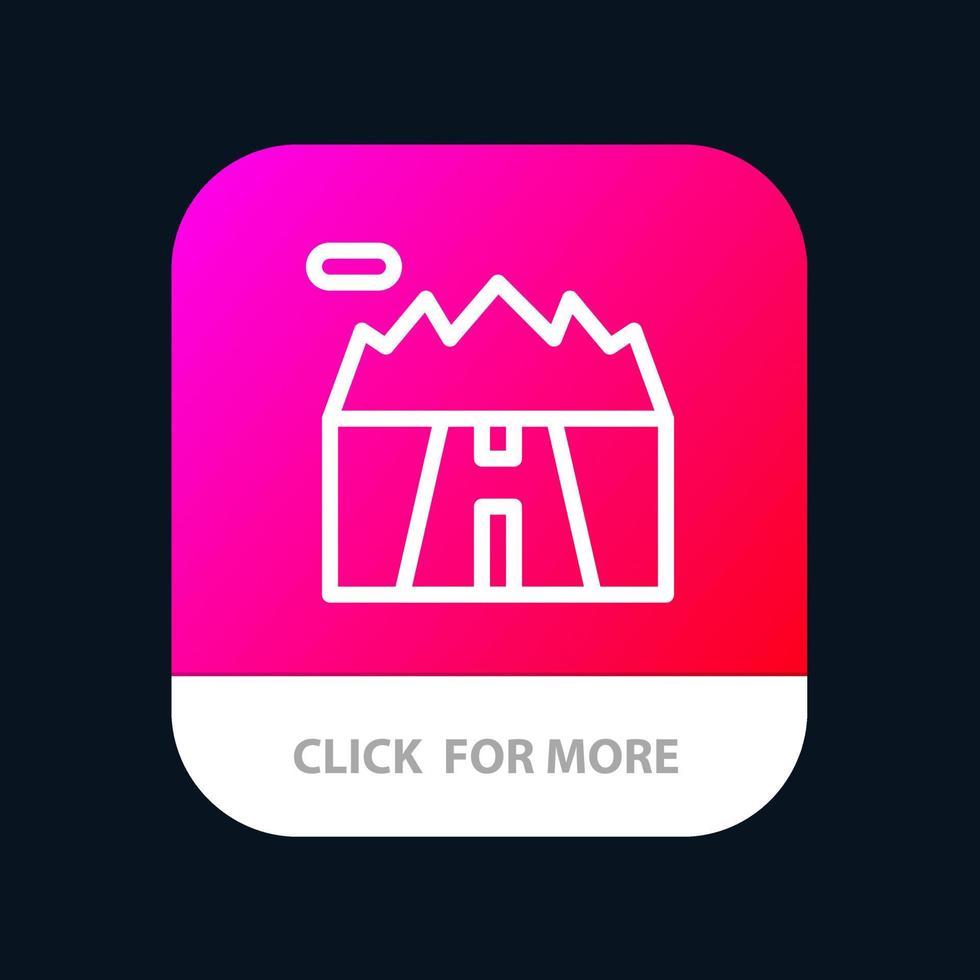 landschap bergen landschap weg mobiel app knop android en iOS lijn versie vector