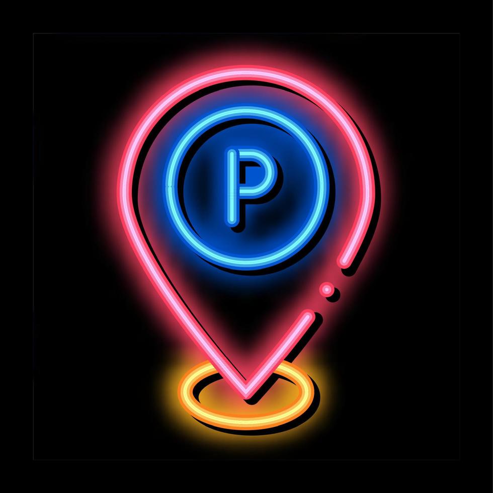 parkeren geolocatie neon gloed icoon illustratie vector