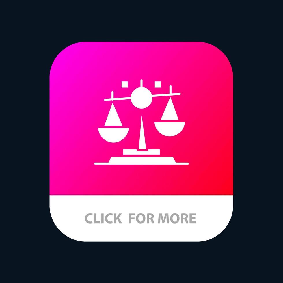 balans wet gerechtigheid financiën mobiel app knop android en iOS glyph versie vector