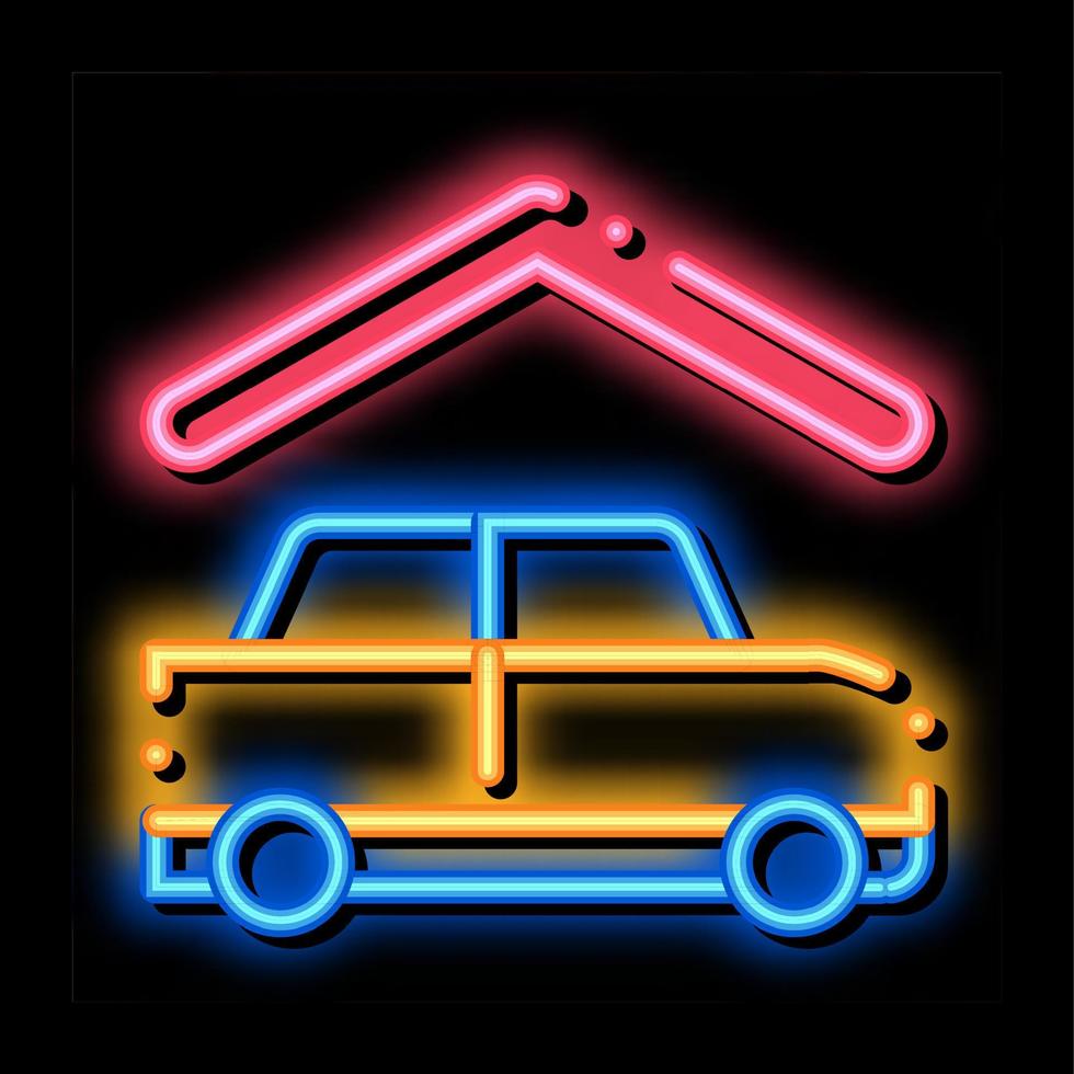 gedekt parkeren neon gloed icoon illustratie vector