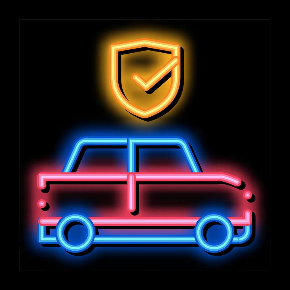 parkeren auto bevestiging neon gloed icoon illustratie vector