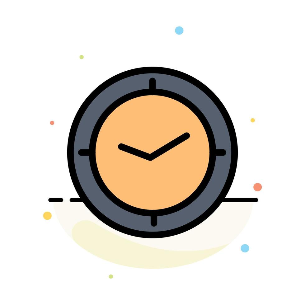 kijk maar tijd timer klok abstract vlak kleur icoon sjabloon vector