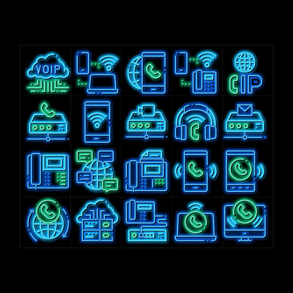 voip roeping systeem neon gloed icoon illustratie vector