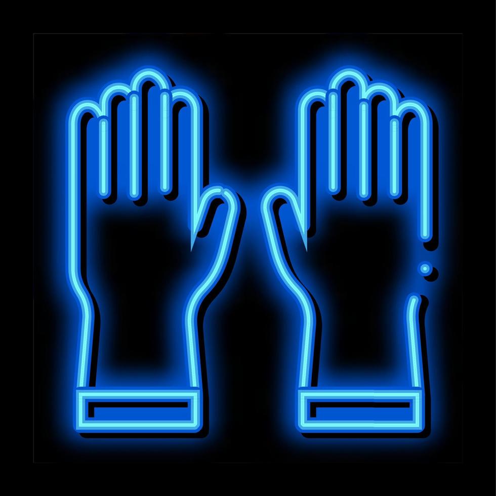 beschermend handschoenen neon gloed icoon illustratie vector