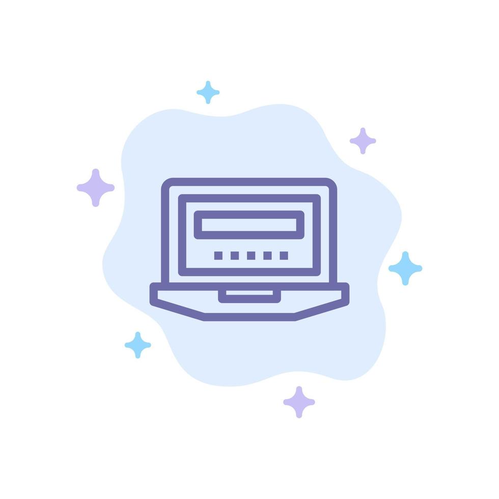 laptop computer hardware onderwijs blauw icoon Aan abstract wolk achtergrond vector