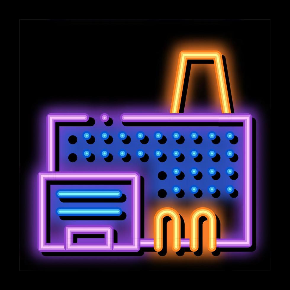 industrie fabriek metallurgisch neon gloed icoon illustratie vector