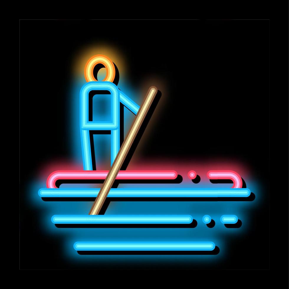 lijfeigenschap kanoën neon gloed icoon illustratie vector