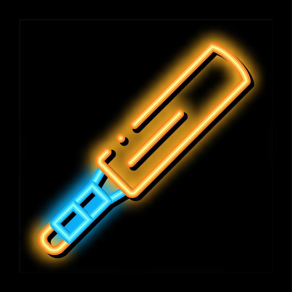 knuppel neon gloed icoon illustratie vector