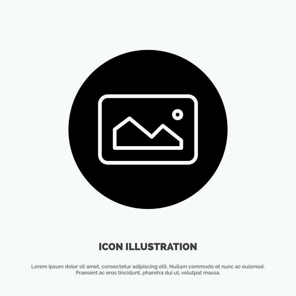 beeld foto eenvoudig ui solide glyph icoon vector