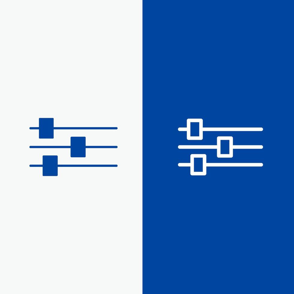 ontwerp Bewerk gereedschap lijn en glyph solide icoon blauw banier lijn en glyph solide icoon blauw banier vector