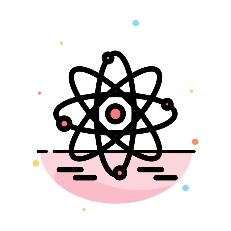 atoom onderwijs nucleair abstract vlak kleur icoon sjabloon vector