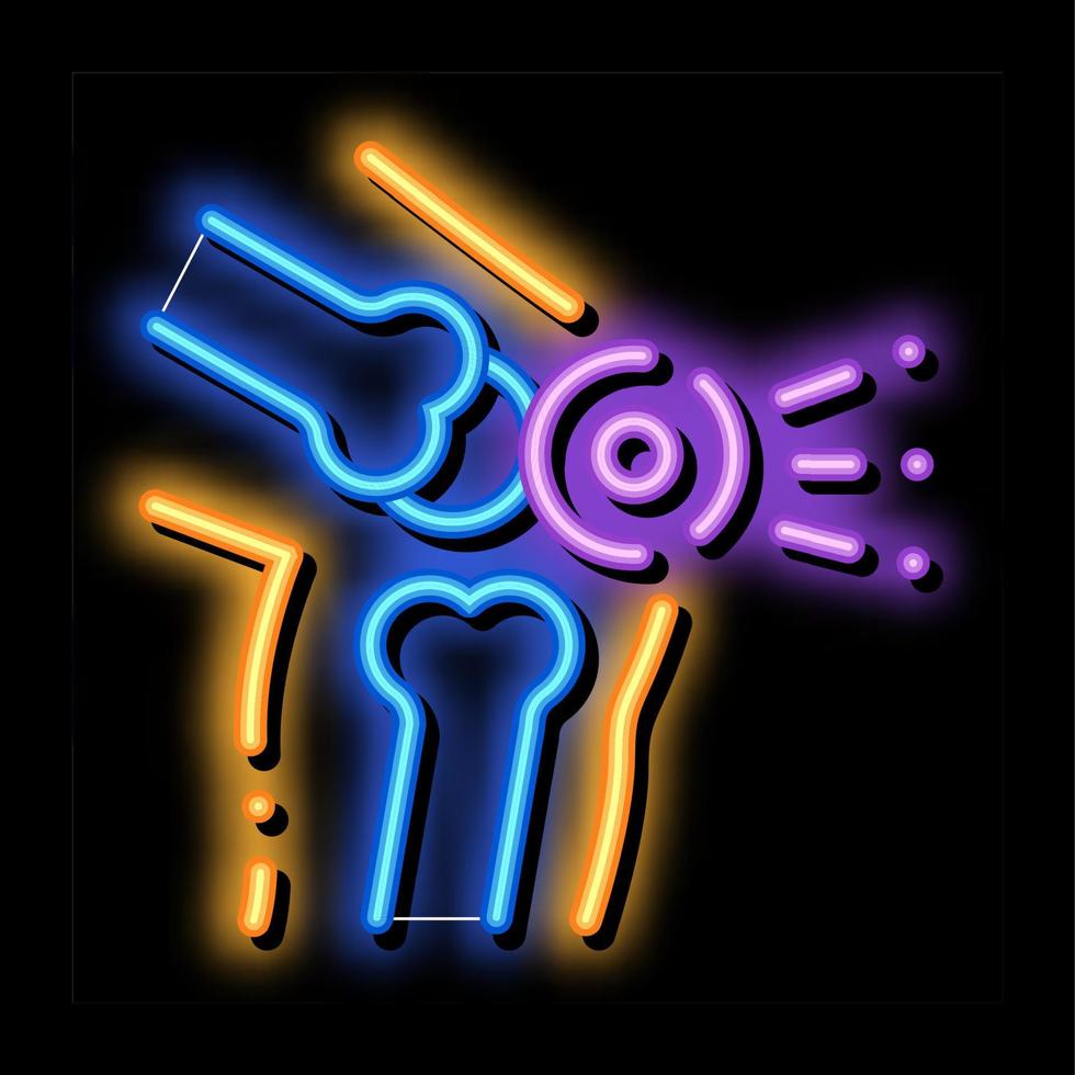 knie pijn been botten orthopedische element neon gloed icoon illustratie vector