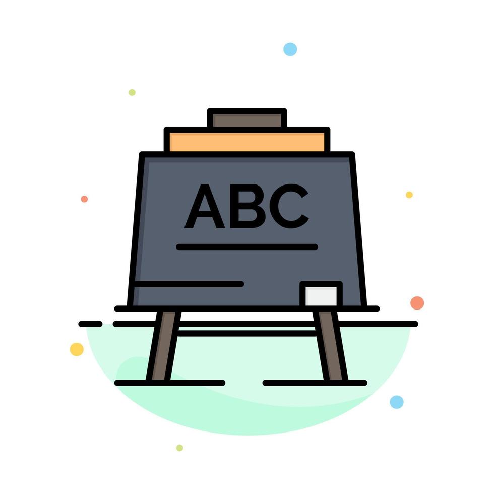 aan het leren leraar abc bord abstract vlak kleur icoon sjabloon vector