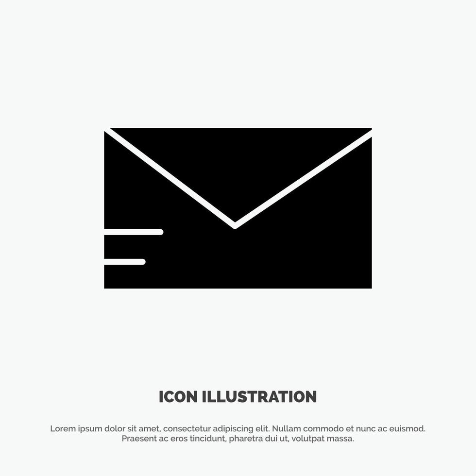 mail e-mail school- solide glyph icoon vector