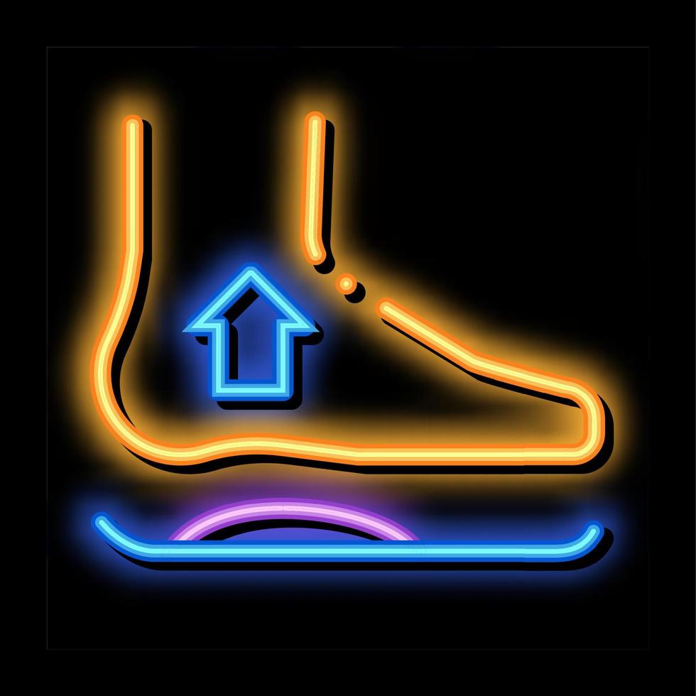 medisch orthopedische voet uitrusting neon gloed icoon illustratie vector