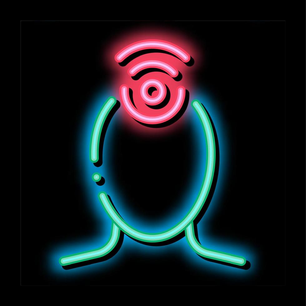 hypertensie menselijk hoofd silhouet neon gloed icoon illustratie vector