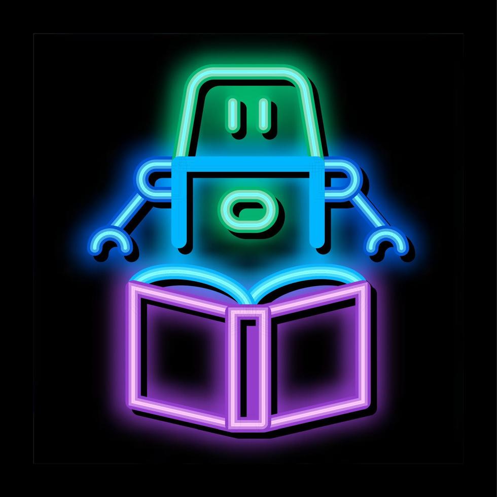 robot automatisch oplossing neon gloed icoon illustratie vector