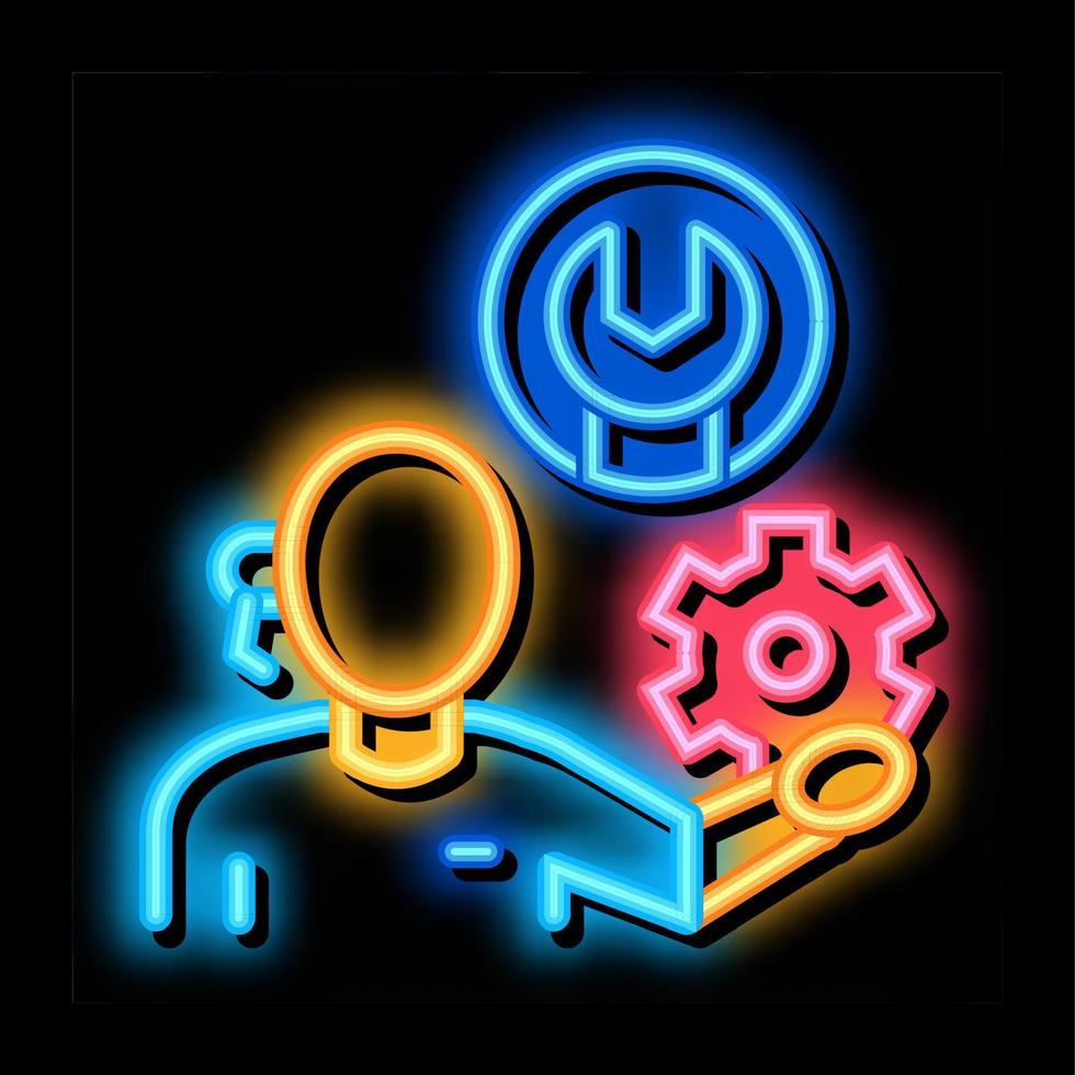 reparatie onderhoud neon gloed icoon illustratie vector