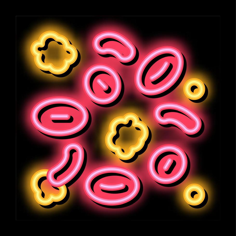 bloed met cholesterol neon gloed icoon illustratie vector