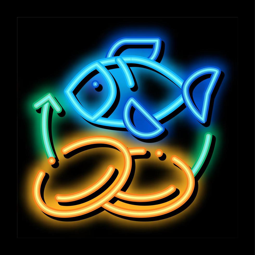 vis voedingsstoffen supplementen neon gloed icoon illustratie vector
