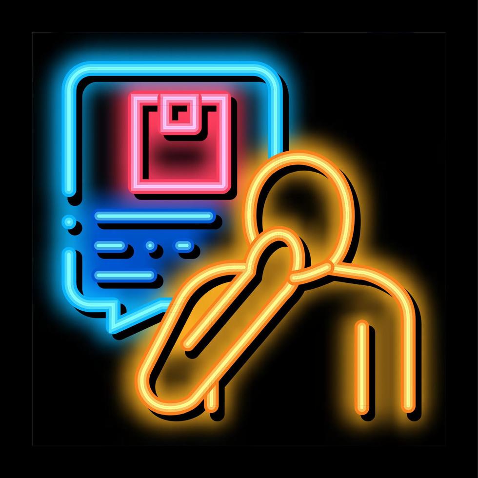 hoffelijkheid bedrijf werknemer neon gloed icoon illustratie vector