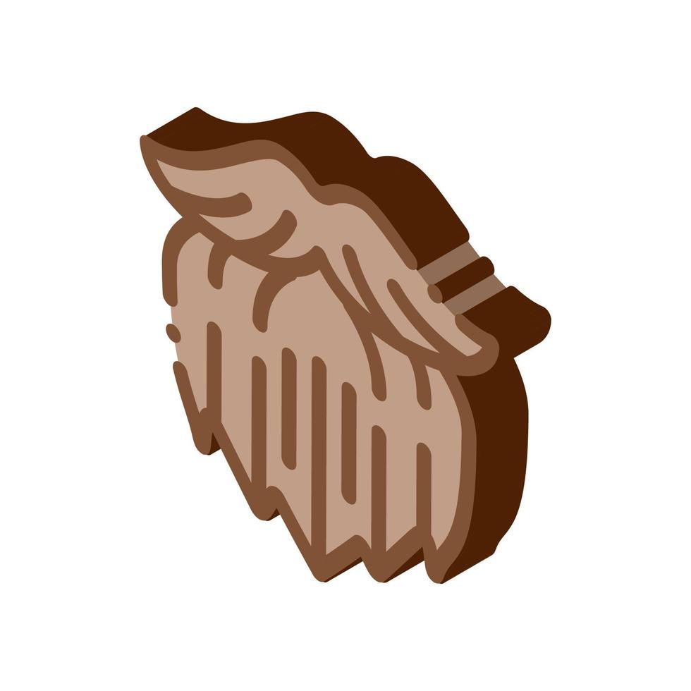 menselijk brutaal bossig baard isometrische icoon vector illustratie