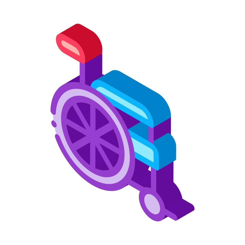 rolstoel uitrusting isometrische icoon vector illustratie