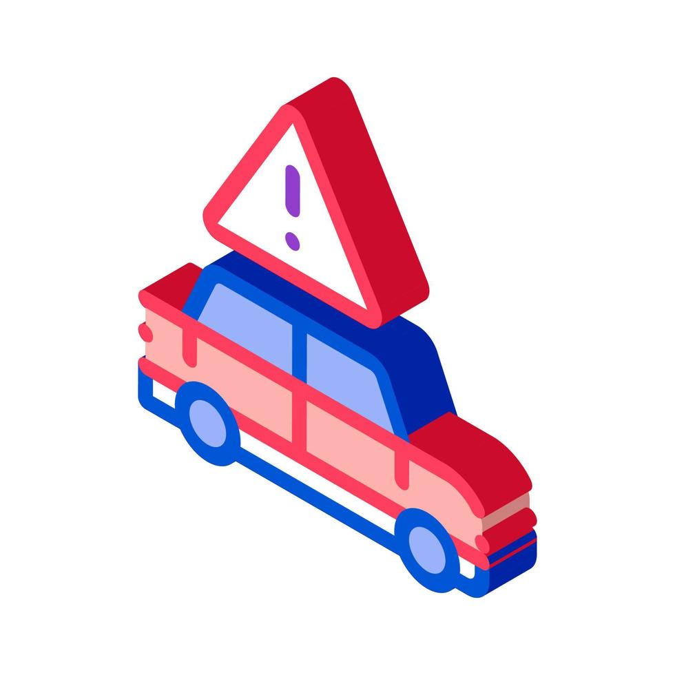 auto Gevaar obstructie isometrische icoon vector illustratie