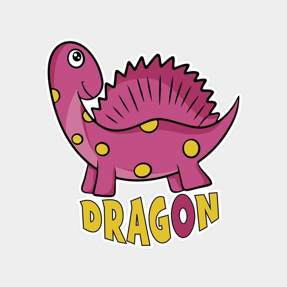 mooi draak sticker ontwerp afdrukbare vector