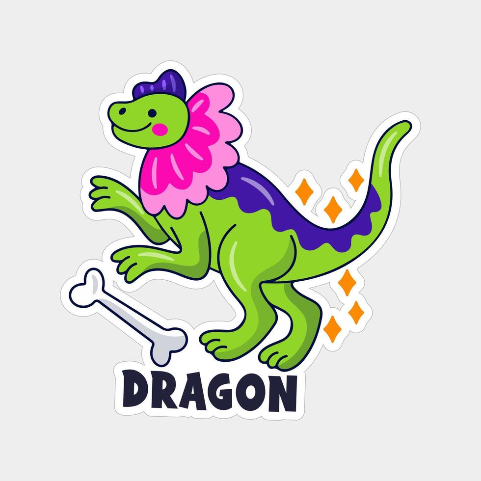 mooi draak sticker ontwerp afdrukbare vector