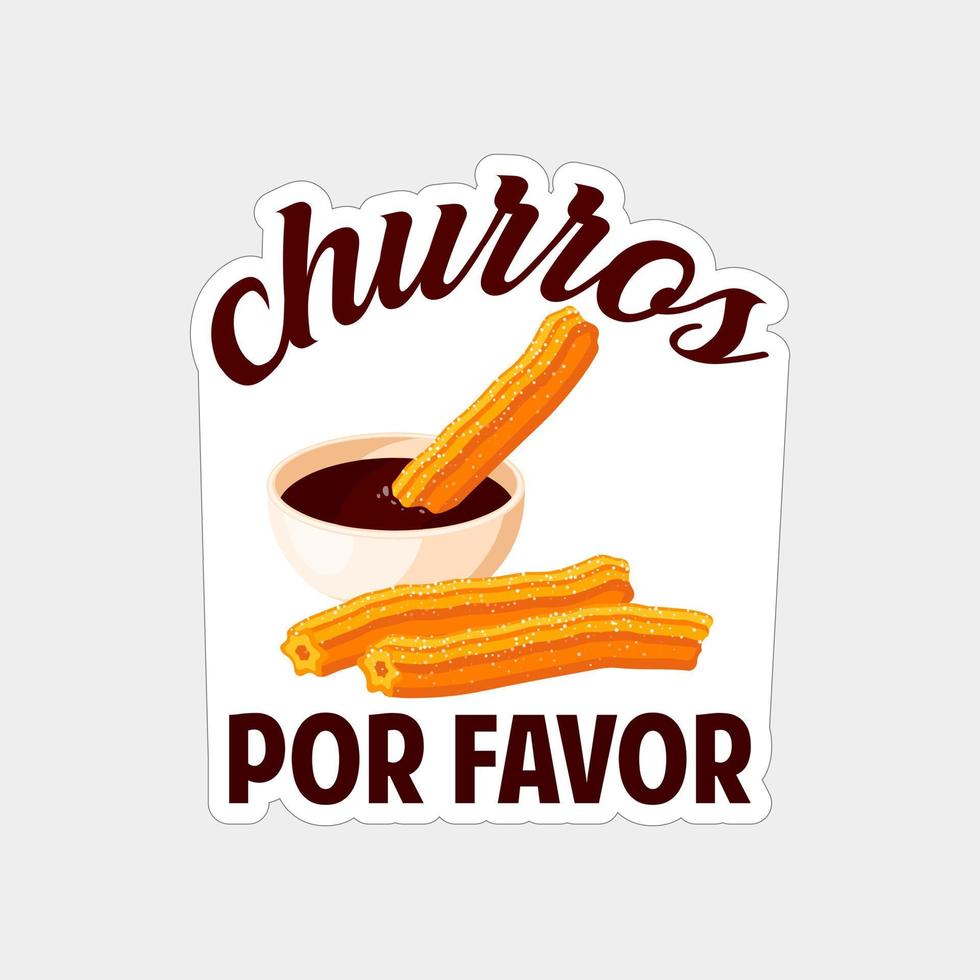 churros sticker afdrukbare artwork ontwerp Aan wit achtergrond vector