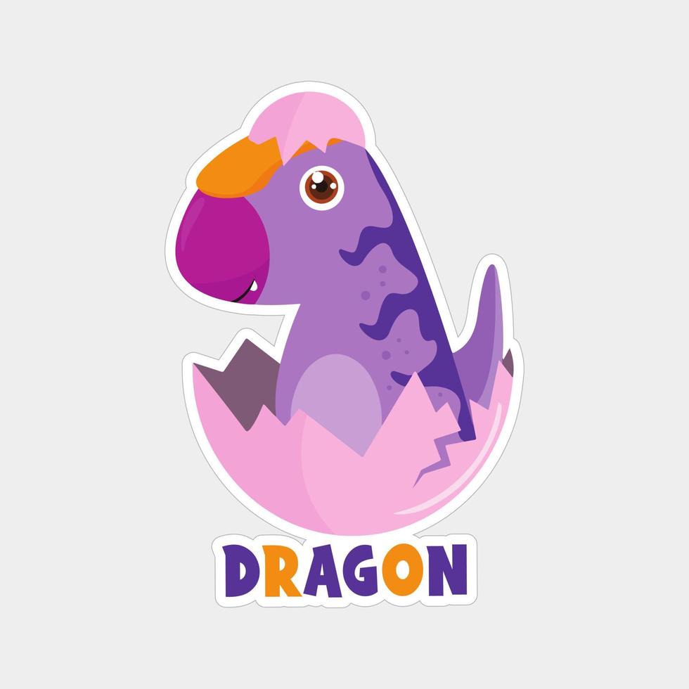 mooi draak sticker ontwerp afdrukbare vector