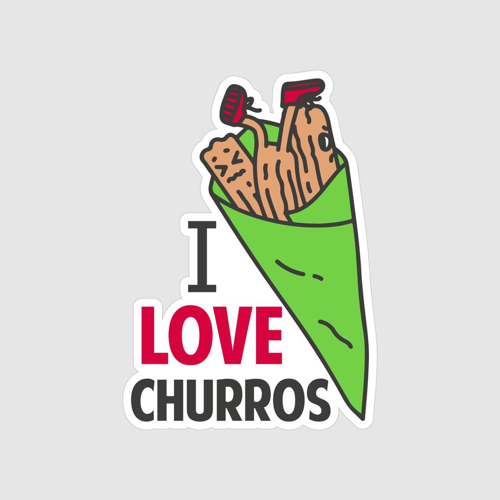 churros sticker afdrukbare artwork ontwerp Aan wit achtergrond vector