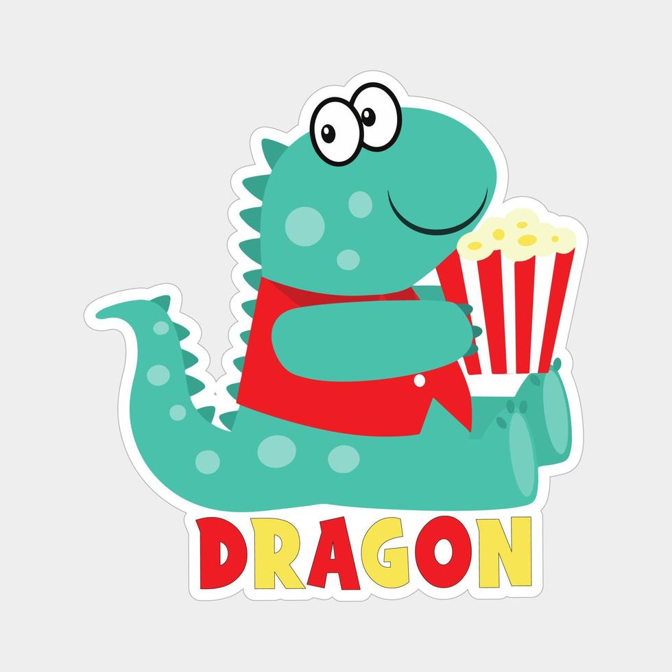 mooi draak sticker ontwerp afdrukbare vector