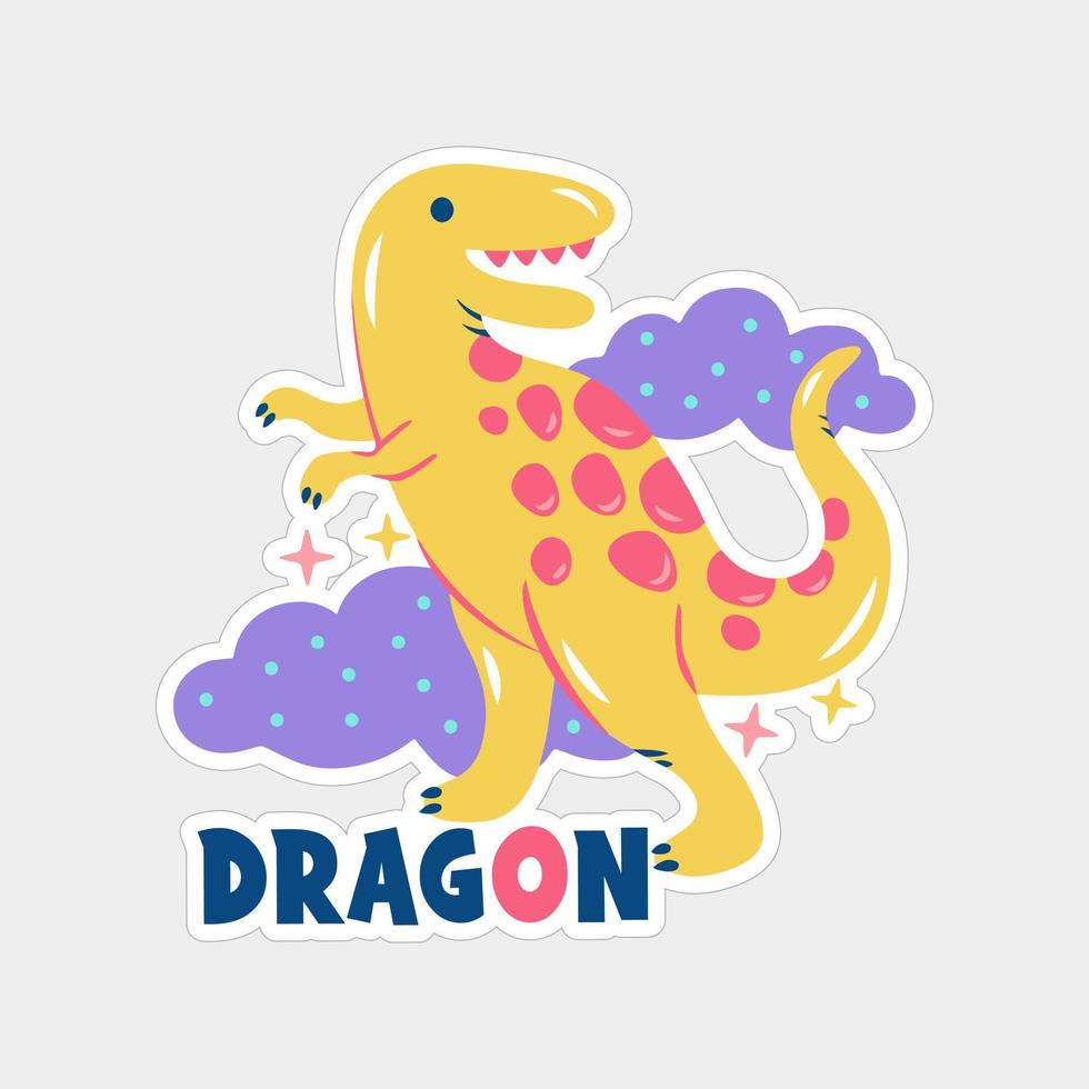 mooi draak sticker ontwerp afdrukbare vector