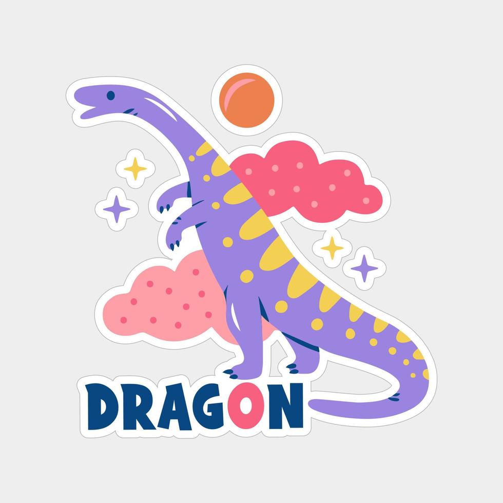 mooi draak sticker ontwerp afdrukbare vector