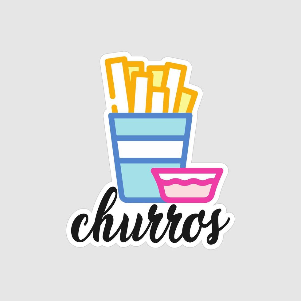 churros sticker afdrukbare artwork ontwerp Aan wit achtergrond vector