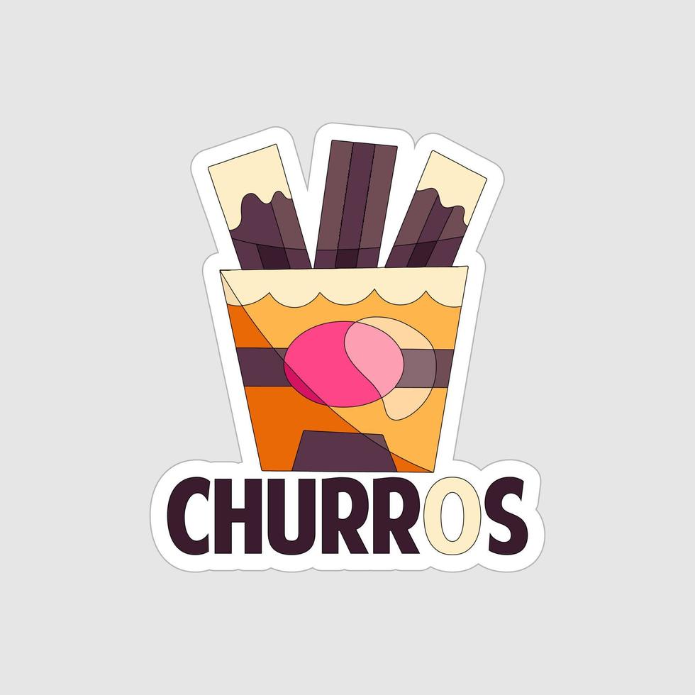 churros sticker afdrukbare artwork ontwerp Aan wit achtergrond vector