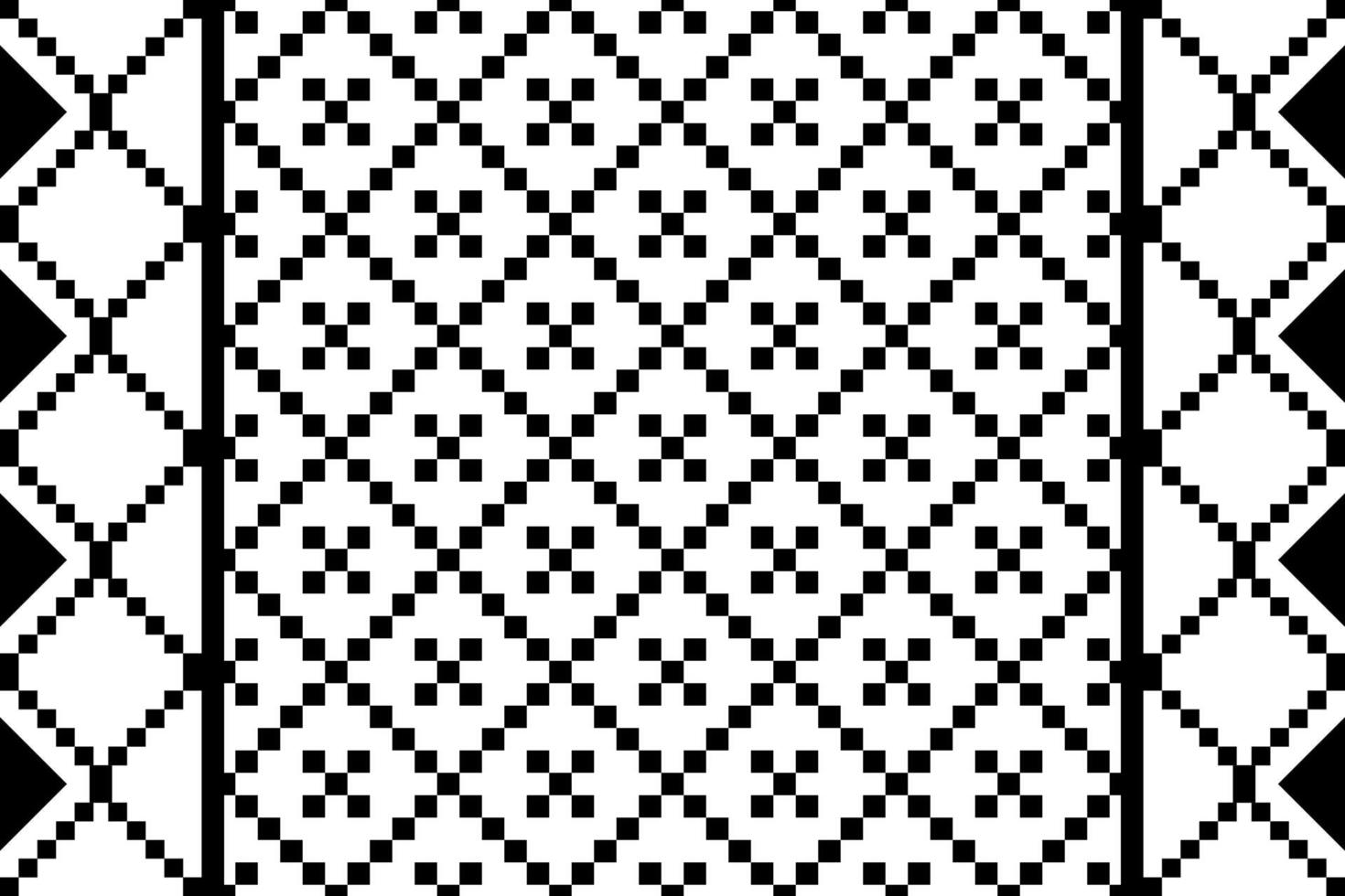 zwart en wit meetkundig etnisch naadloos patroon ontworpen voor achtergrond, behang, traditioneel kleding, tapijt, gordijn, en huis decoratie. vector