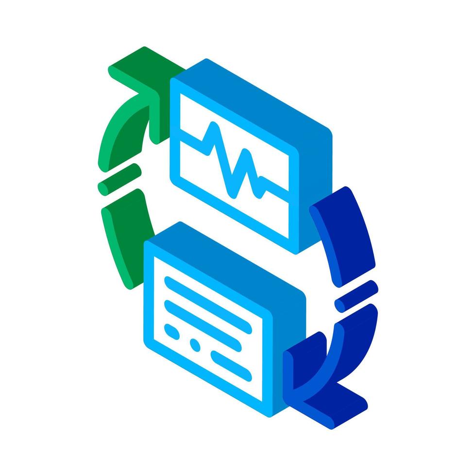 draadloze diagnostiek stem controle isometrische icoon vector illustratie