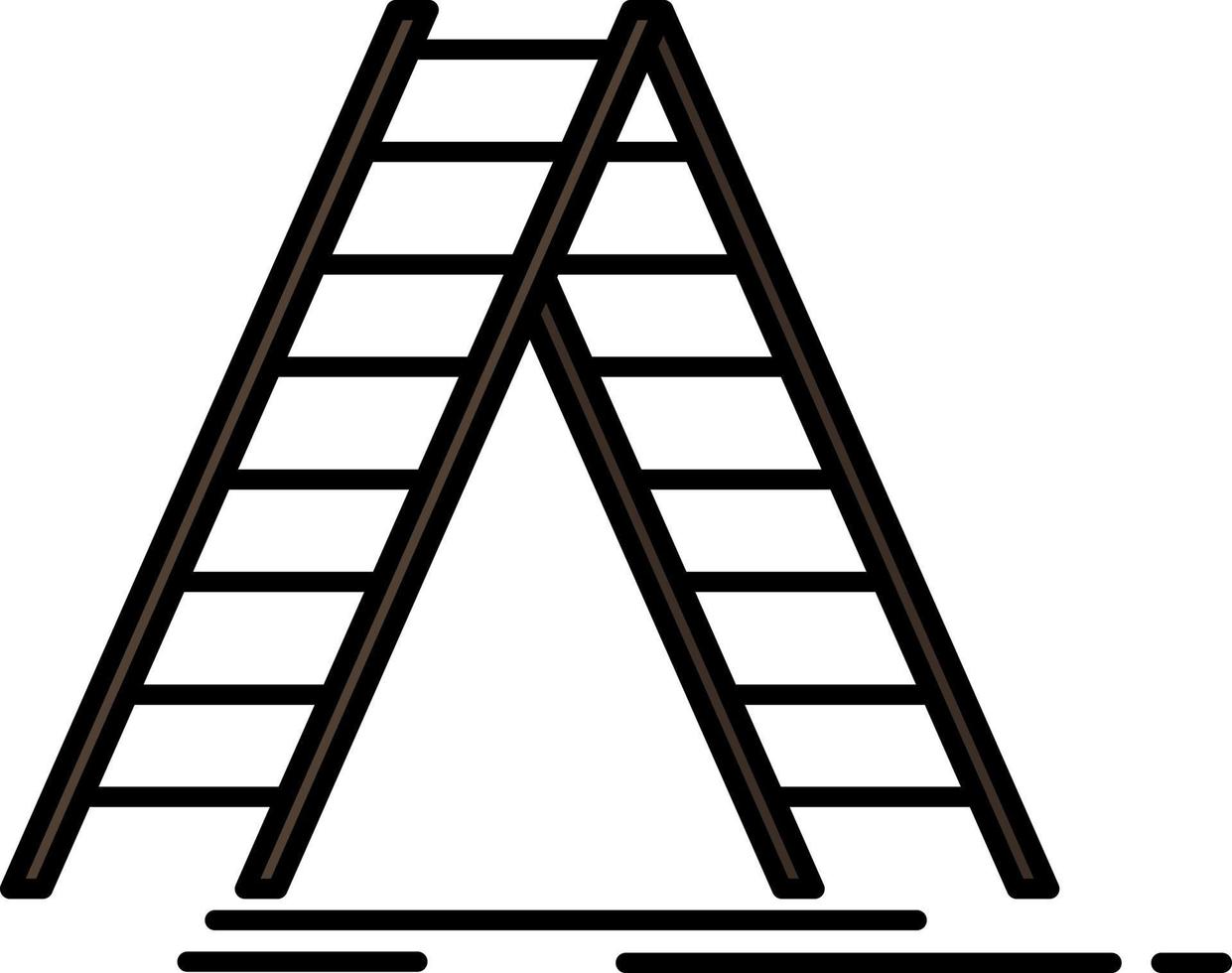 ladder gebouw bouw reparatie vlak kleur icoon vector icoon banier sjabloon