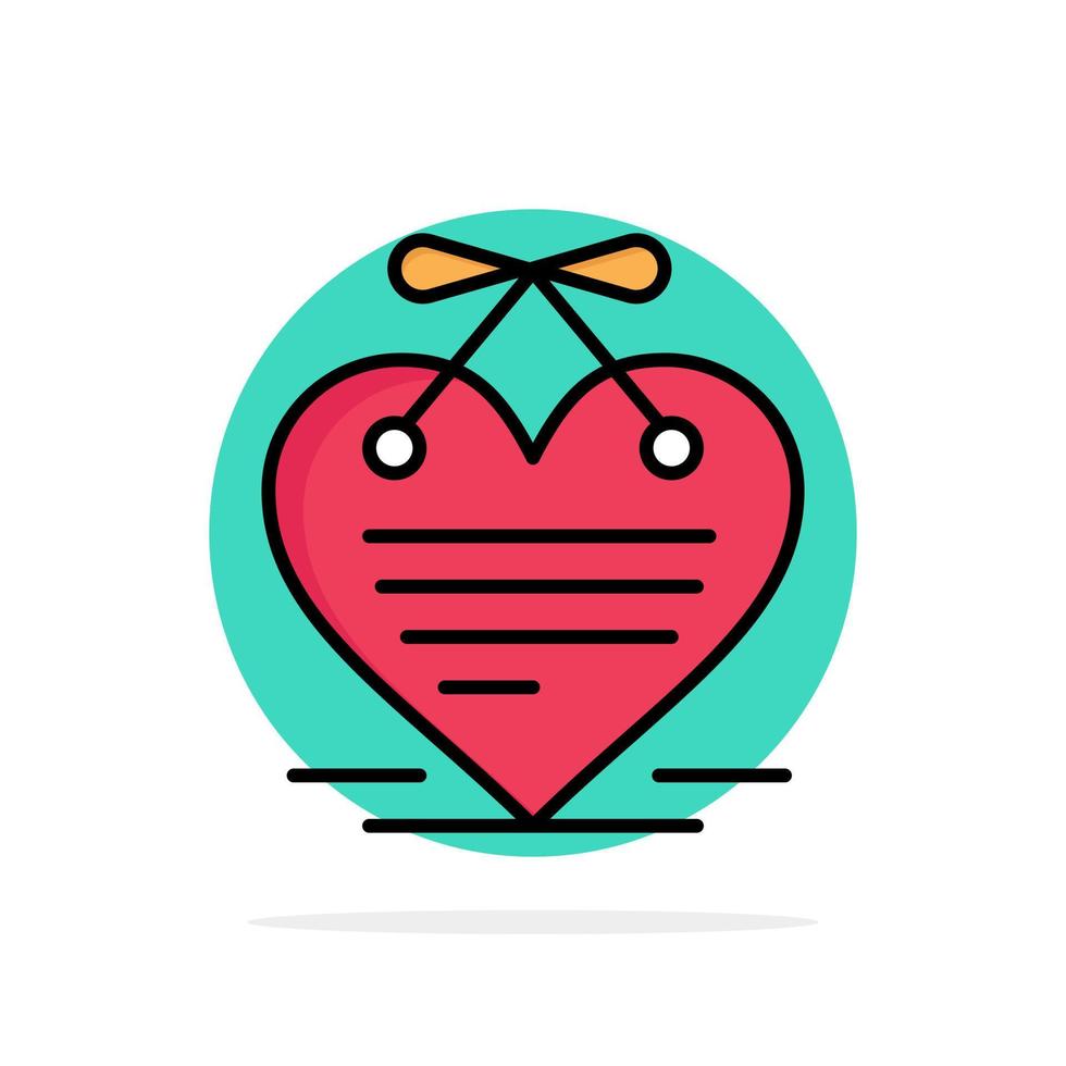 hart hangende hart kalender liefde brief abstract cirkel achtergrond vlak kleur icoon vector
