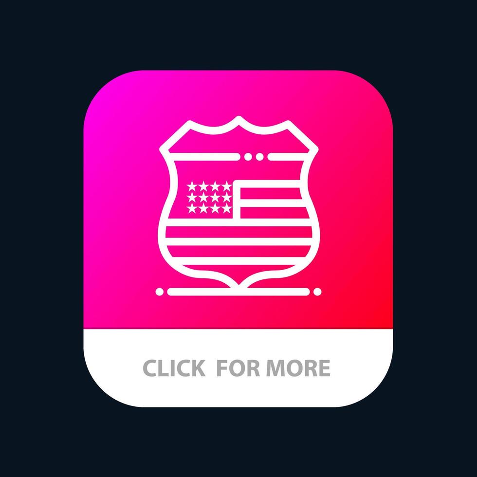 schild teken Verenigde Staten van Amerika veiligheid mobiel app knop android en iOS lijn versie vector