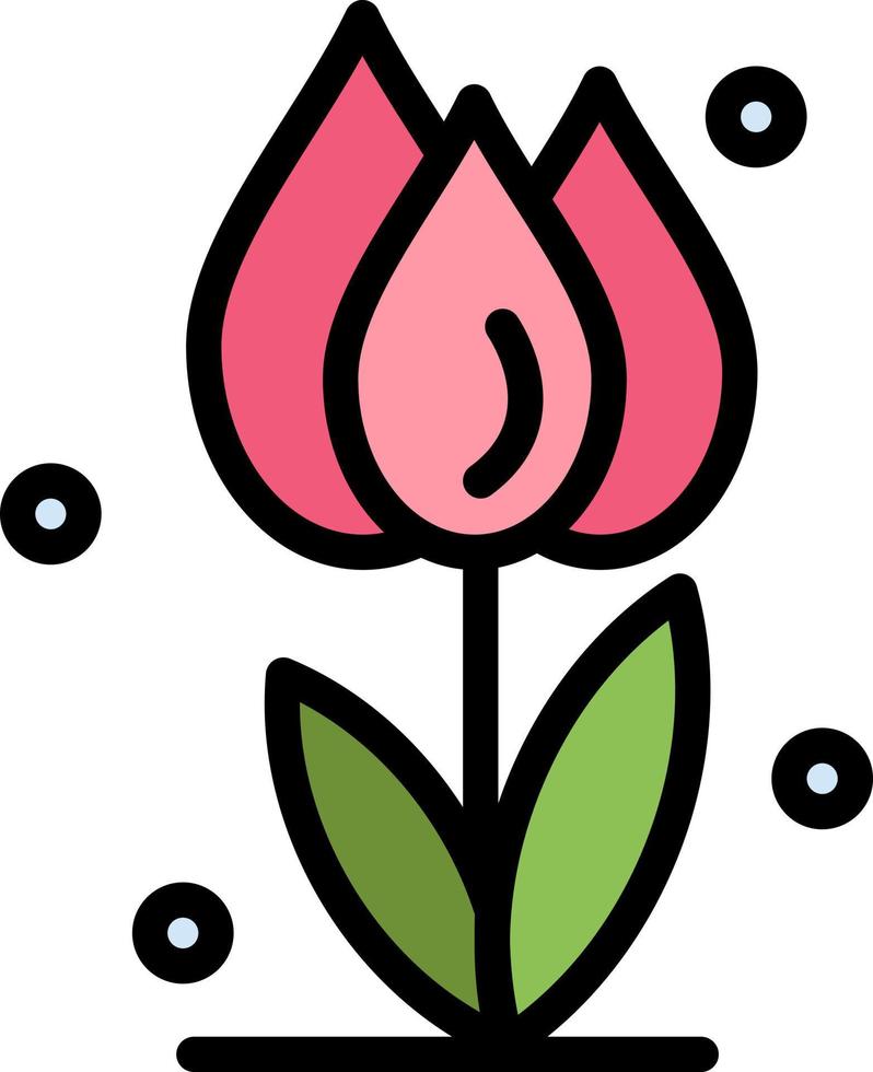 flora bloemen bloem natuur roos vlak kleur icoon vector icoon banier sjabloon