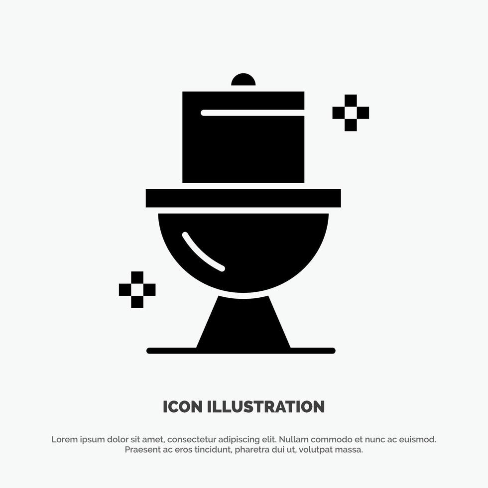 badkamer schoonmaak toilet wasruimte solide glyph icoon vector